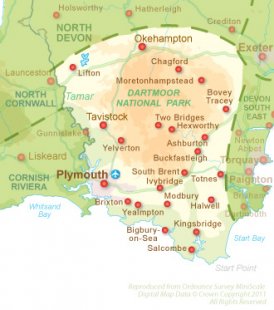 Map of Dartmoor